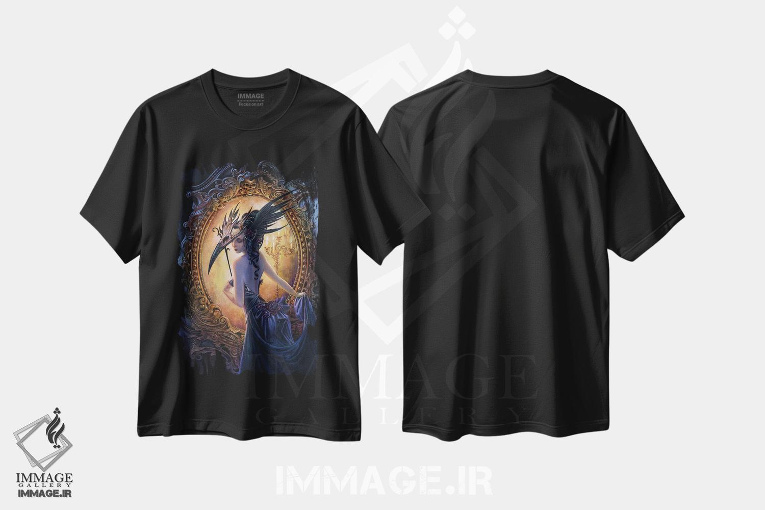 تیشرت طرح دار نقاب گل سرخ سیاه، دکوراسیون جایگزین اثر آلکمی انگلند | فروشگاه ایماژ