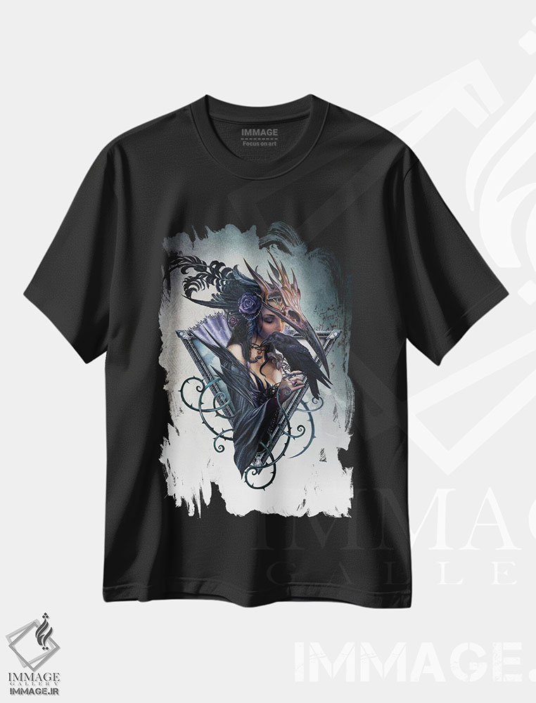 تیشرت طرح دار کلاغ اسرارآمیز، دکوراسیون جایگزین اثر آلکمی انگلند | فروشگاه ایماژ