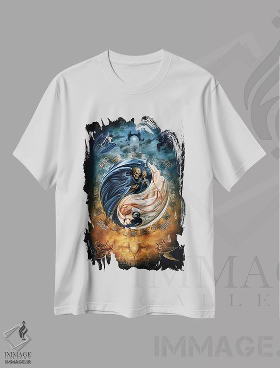 تیشرت طرح دار مقابل آموزه ها، دکوراسیون جایگزین اثر آلکمی انگلند | immage.ir