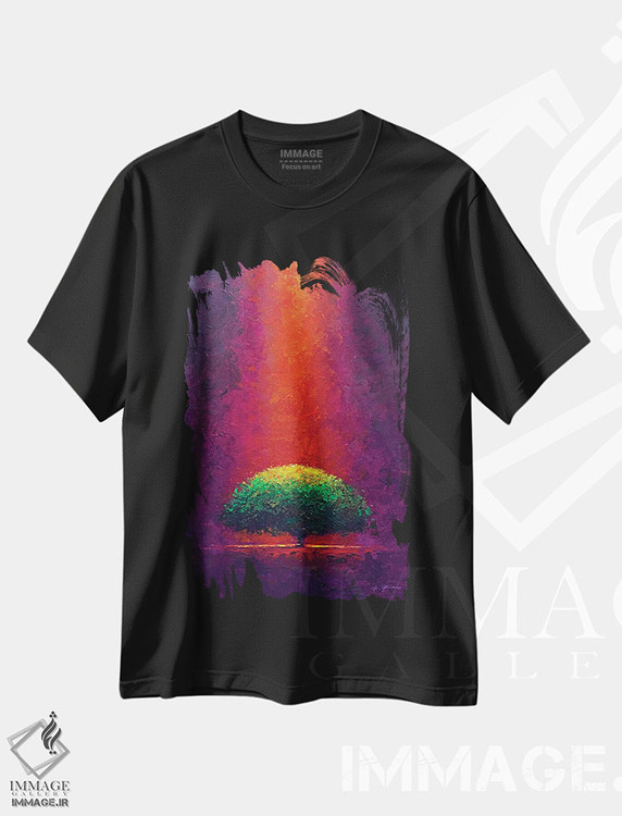 تیشرت طرح دار پاییز نارنجی، دکور معاصر اثر آلساندرو پیراس | فروشگاه ایماژ