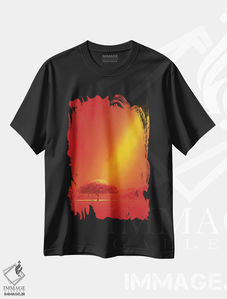 تیشرت طرح دار پرتو زرد نور، دکور معاصر اثر آلساندرو پیراس | فروشگاه ایماژ