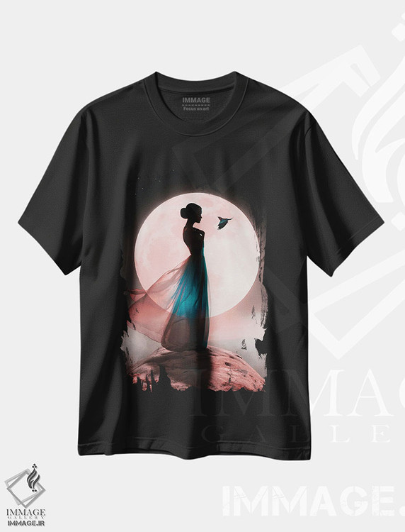 تیشرت طرح دار پری ماه، هنر دیجیتال اثر عبدالله ایویندار | فروشگاه ایماژ
