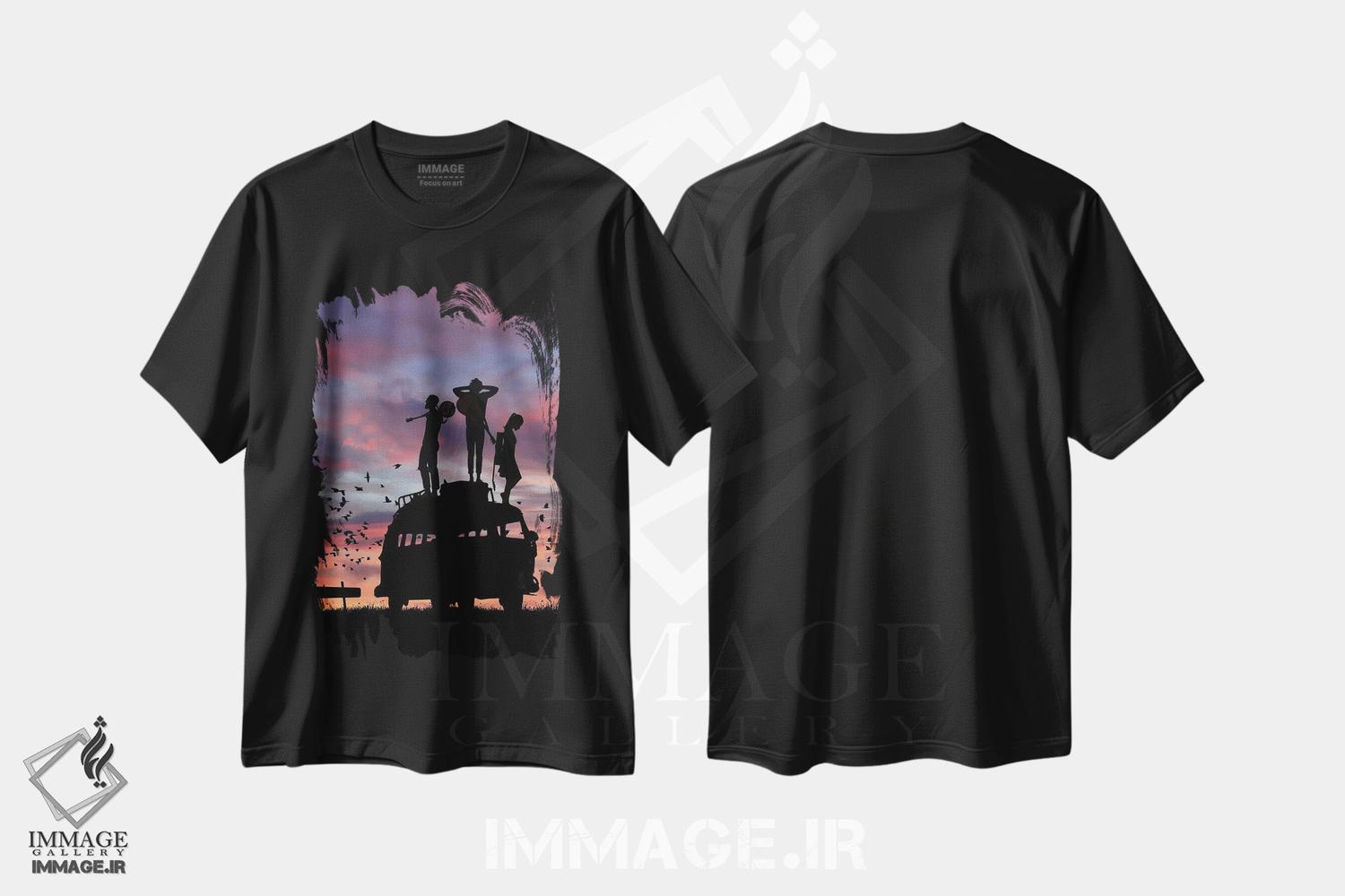 تیشرت طرح دار آواز شبانگاهی، عکاسی ترکیبی اثر عبدالله ایویندار | فروشگاه ایماژ