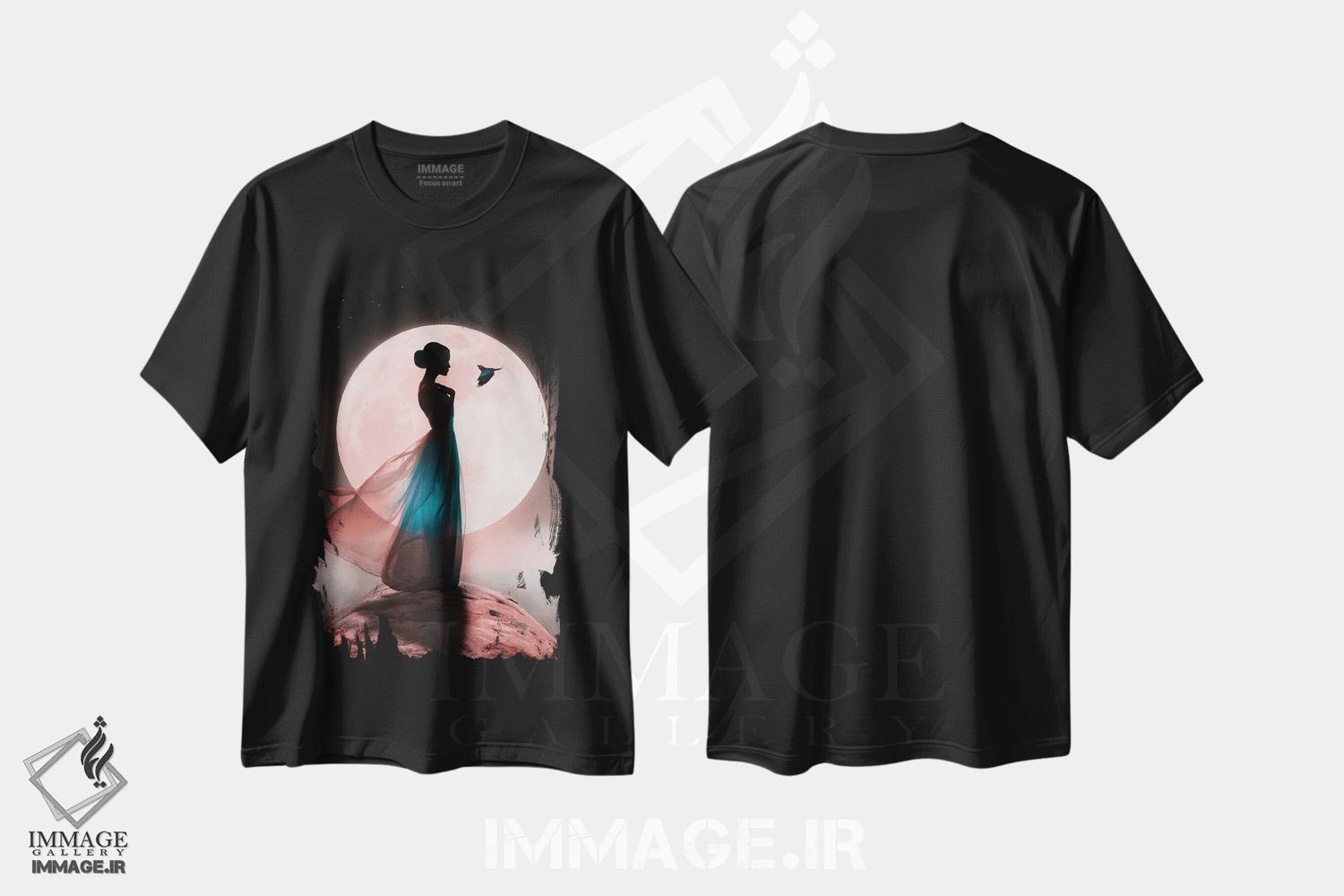 تیشرت طرح دار پری ماه، هنر دیجیتال اثر عبدالله ایویندار | فروشگاه ایماژ
