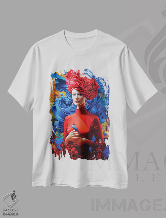 تیشرت طرح دار پرنده آبی، هنر دیجیتال اثر عبدالله ایویندار | immage.ir