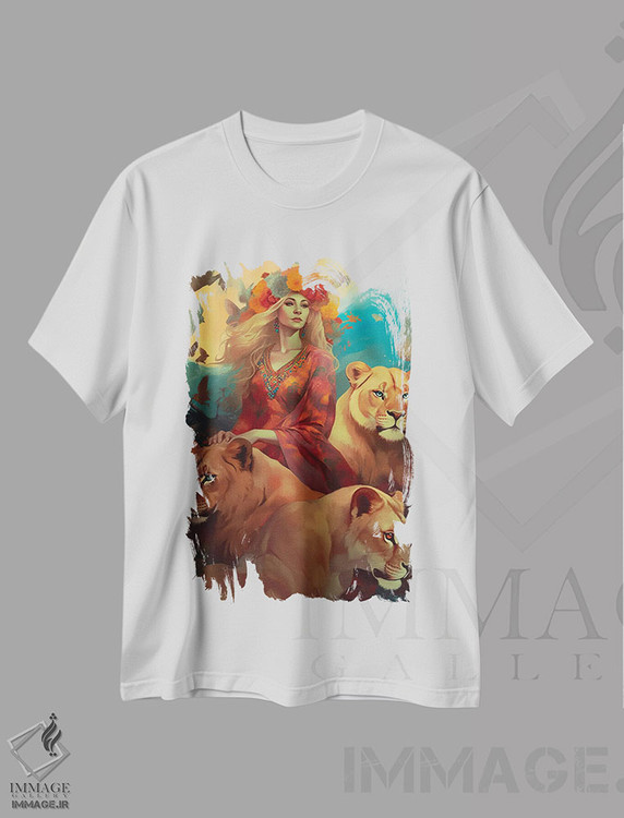 تیشرت طرح دار شیر، هنر دیجیتال اثر عبدالله ایویندار | immage.ir