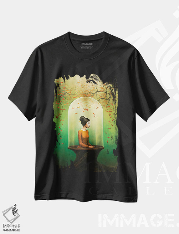 تیشرت طرح دار نفس، دکور آسیایی اثر عبدالله ایویندار | فروشگاه ایماژ