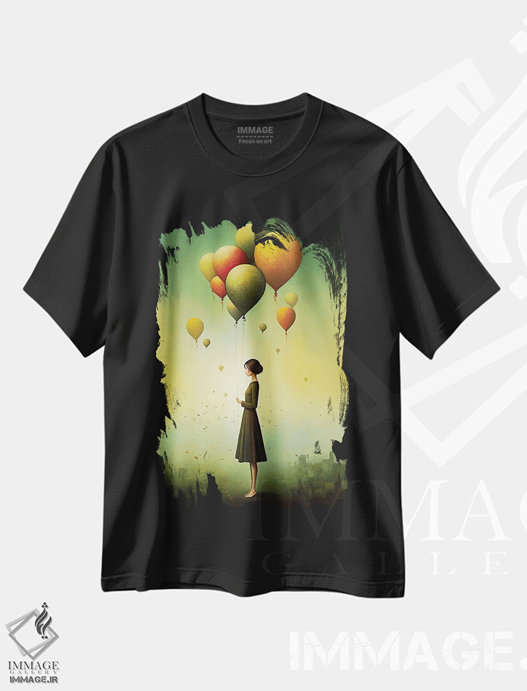 تیشرت طرح دار انتظار، دکور آسیایی اثر عبدالله ایویندار | فروشگاه ایماژ