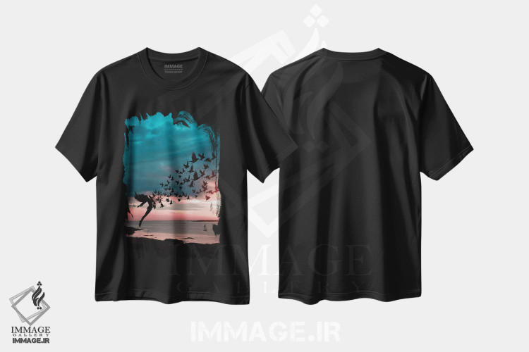 تیشرت طرح دار آزادی، عکاسی ترکیبی اثر عبدالله ایویندار | فروشگاه ایماژ