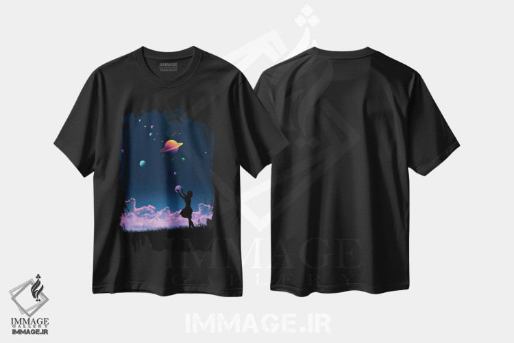 تیشرت طرح دار کهکشان، عکاسی ترکیبی اثر عبدالله ایویندار | فروشگاه ایماژ