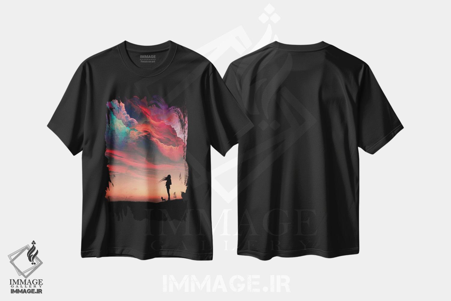 تیشرت طرح دار دختر و رنگ ها، عکاسی ترکیبی اثر عبدالله ایویندار | فروشگاه ایماژ