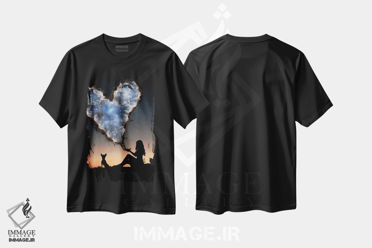 تیشرت طرح دار قلب، عکاسی ترکیبی اثر عبدالله ایویندار | فروشگاه ایماژ