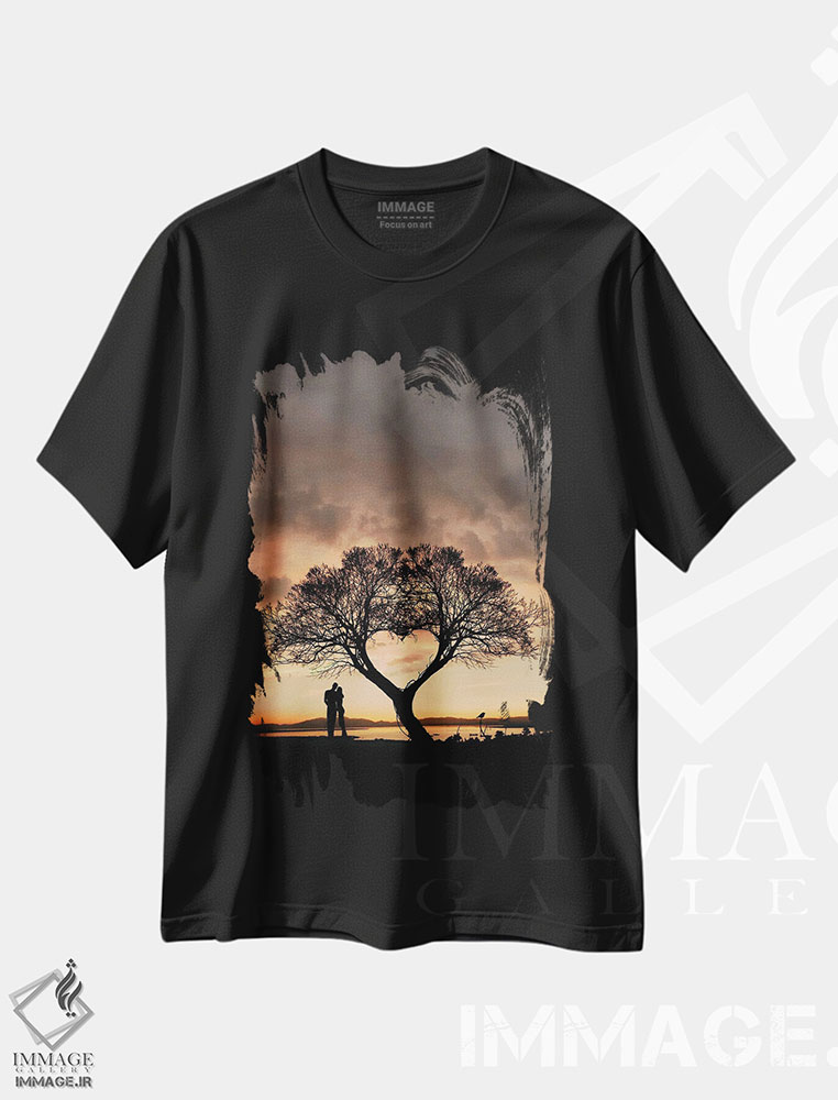 تیشرت طرح دار درخت و قلب، عکاسی ترکیبی اثر عبدالله ایویندار | فروشگاه ایماژ