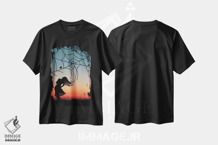تیشرت طرح دار تار عنکبوت، عکاسی ترکیبی اثر عبدالله ایویندار | فروشگاه ایماژ