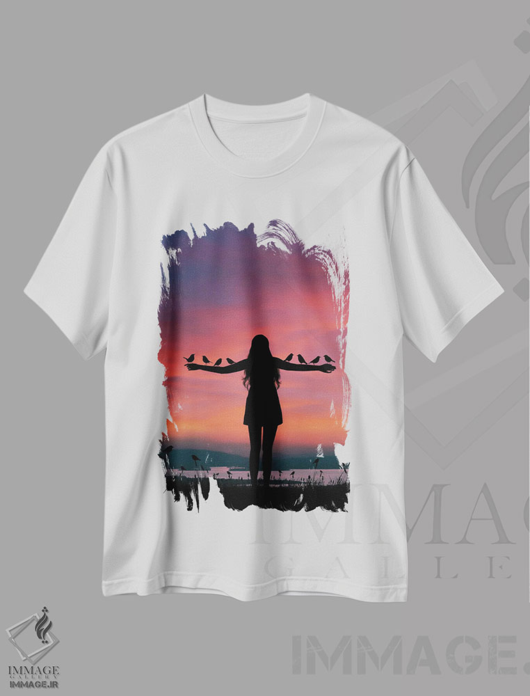 تیشرت طرح دار آشیانه پرندگان، مدیوم اثر عبدالله ایویندار | immage.ir