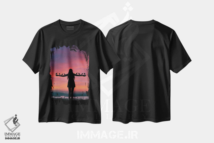 تیشرت طرح دار آشیانه پرندگان، مدیوم اثر عبدالله ایویندار | فروشگاه ایماژ