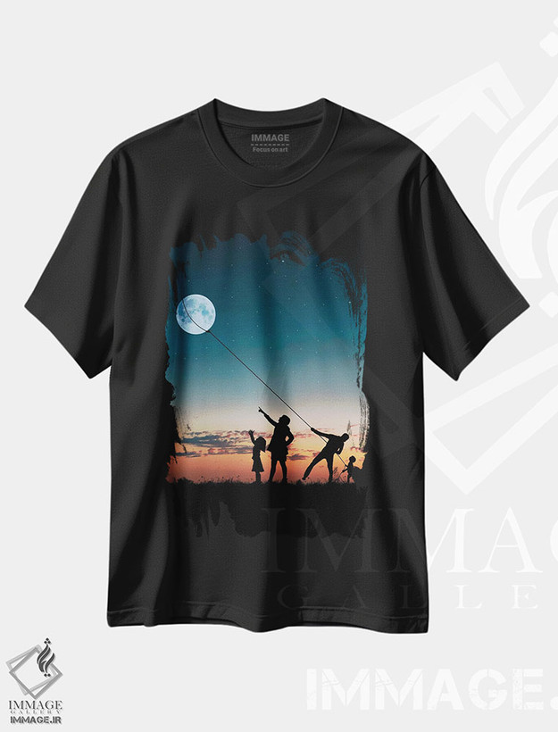 تیشرت طرح دار خانواده، مدیوم اثر عبدالله ایویندار | فروشگاه ایماژ