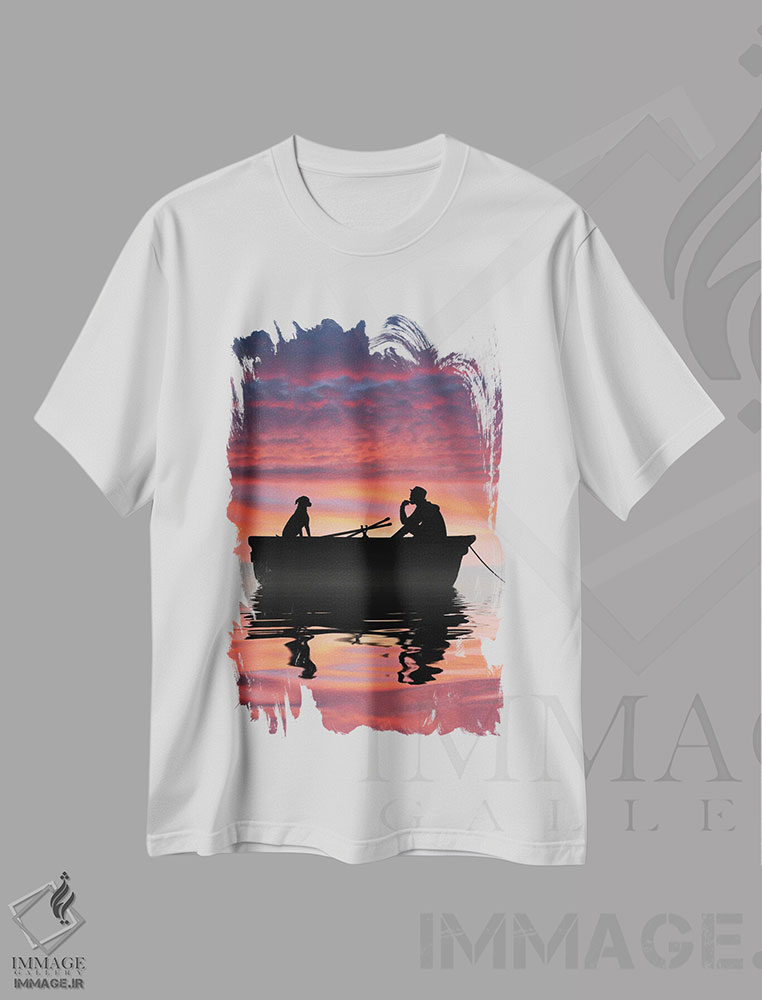 تیشرت طرح دار دوست وفادار من، مدیوم اثر عبدالله ایویندار | immage.ir