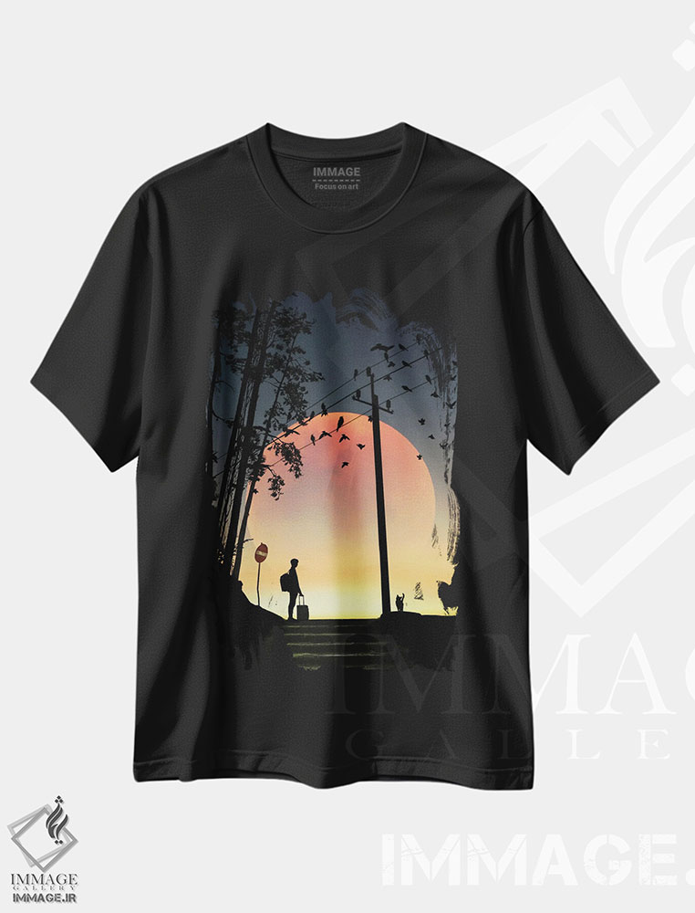 تیشرت طرح دار سفر، مدیوم اثر عبدالله ایویندار | فروشگاه ایماژ