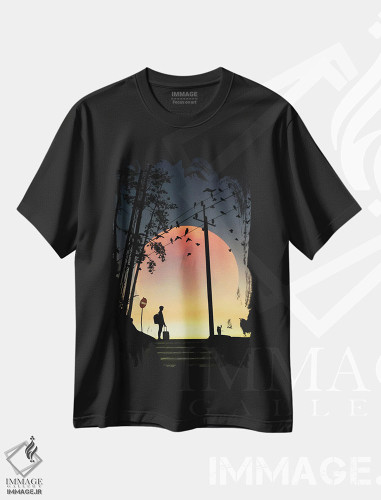 تیشرت طرح دار سفر، مدیوم اثر عبدالله ایویندار | فروشگاه ایماژ