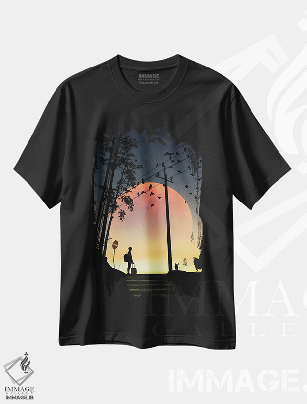 تیشرت طرح دار سفر، مدیوم اثر عبدالله ایویندار | فروشگاه ایماژ