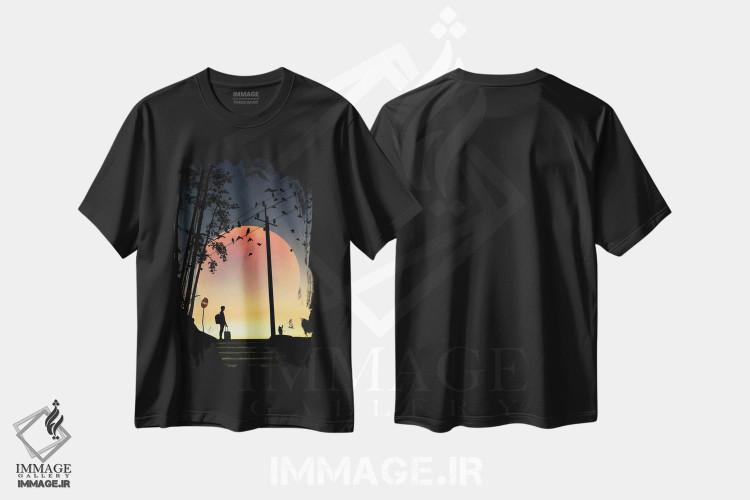 تیشرت طرح دار سفر، مدیوم اثر عبدالله ایویندار | فروشگاه ایماژ