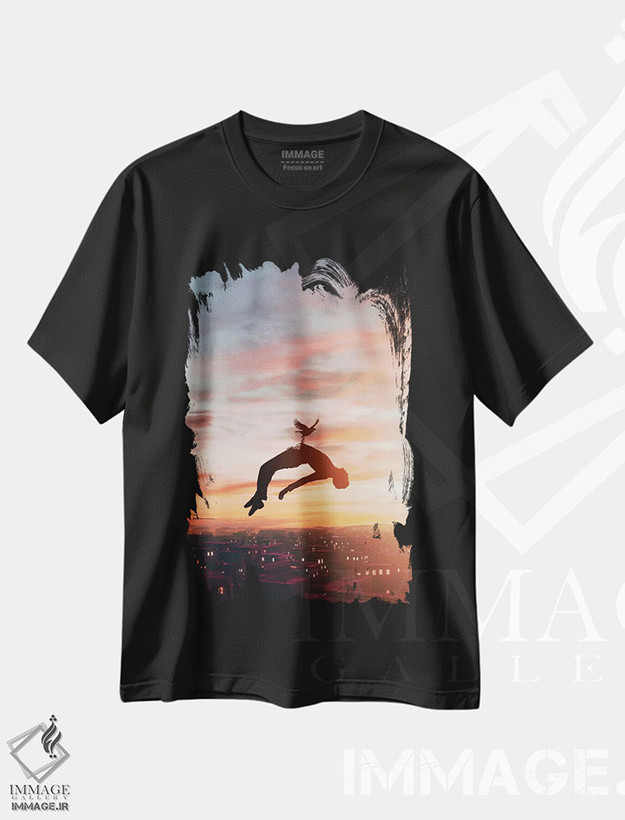تیشرت طرح دار داستانی از مهاجرت، عکاسی ترکیبی اثر عبدالله ایویندار | فروشگاه ایماژ