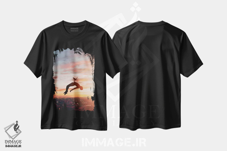 تیشرت طرح دار داستانی از مهاجرت، عکاسی ترکیبی اثر عبدالله ایویندار | فروشگاه ایماژ