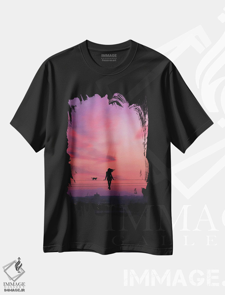 تیشرت طرح دار منظره شبانگاهی، عکاسی ترکیبی اثر عبدالله ایویندار | فروشگاه ایماژ
