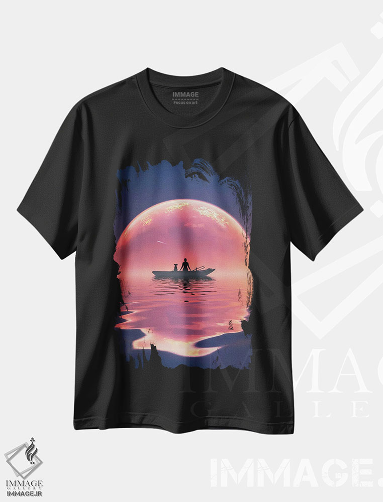 تیشرت طرح دار غروب آرام، عکاسی ترکیبی اثر عبدالله ایویندار | فروشگاه ایماژ