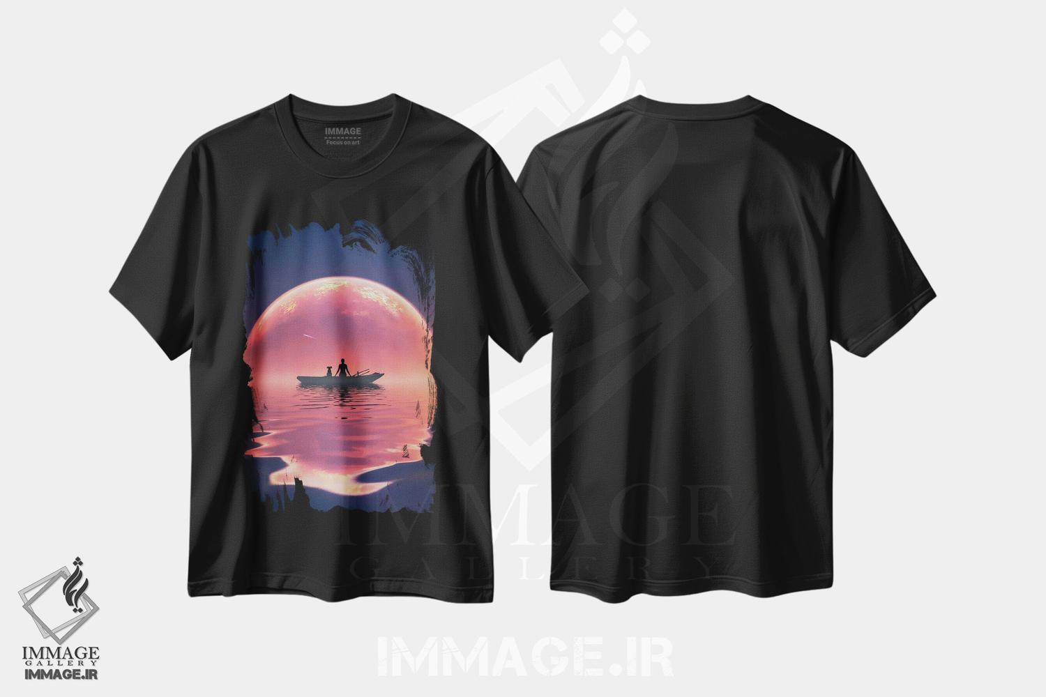 تیشرت طرح دار غروب آرام، عکاسی ترکیبی اثر عبدالله ایویندار | فروشگاه ایماژ