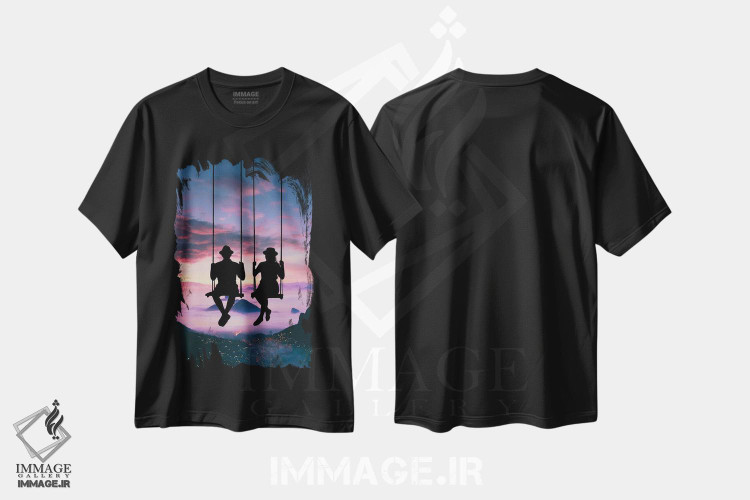 تیشرت طرح دار تاب هوایی، عکاسی ترکیبی اثر عبدالله ایویندار | فروشگاه ایماژ