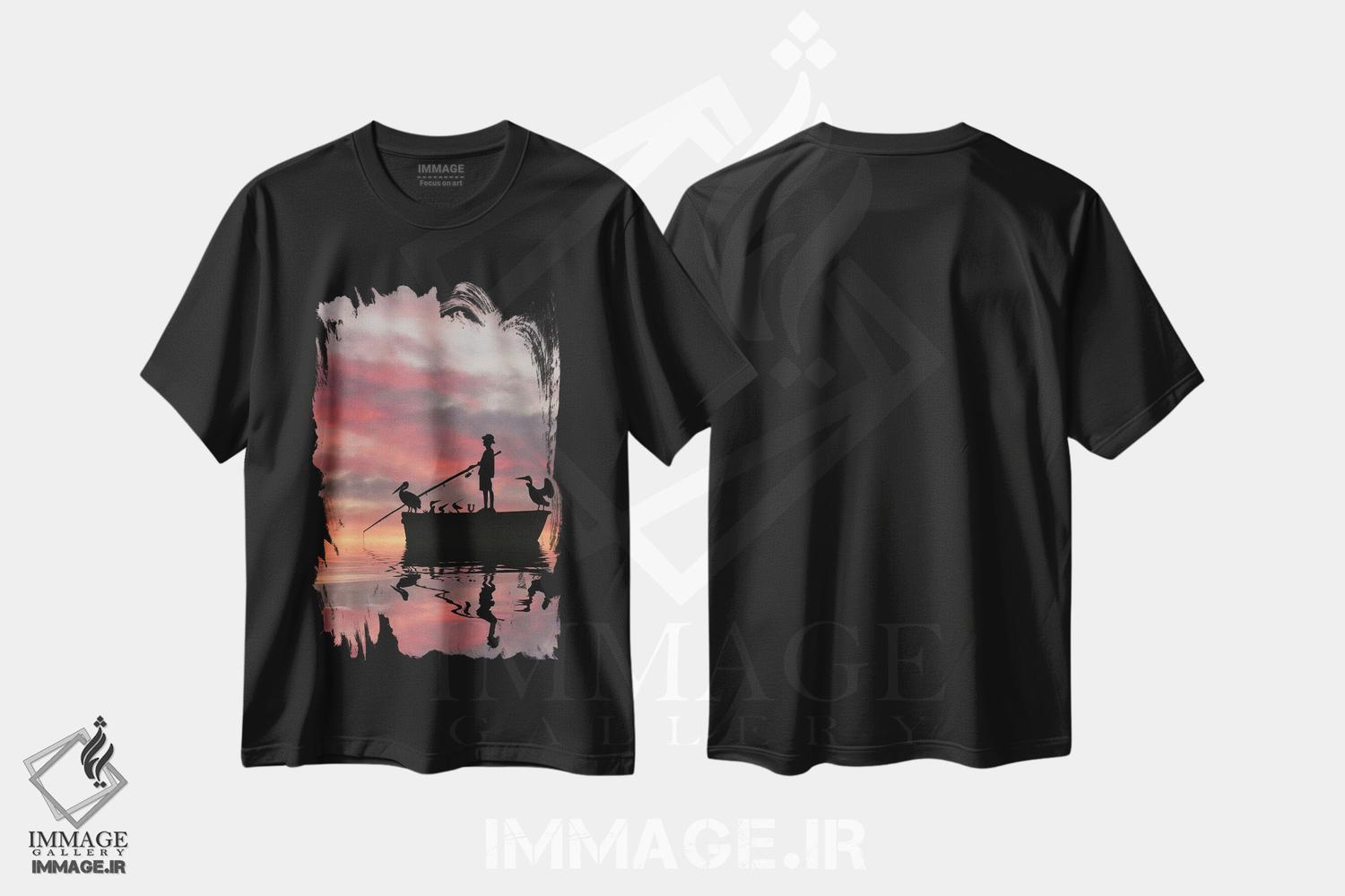 تیشرت طرح دار ماهیگیر، عکاسی ترکیبی اثر عبدالله ایویندار | فروشگاه ایماژ