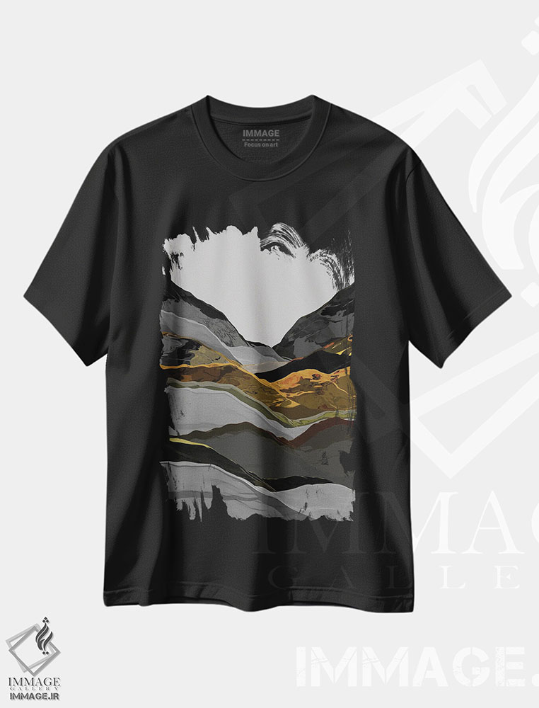 تیشرت طرح دار کوه های زیبا ۲، آبستره اثر آنجِل استوز | فروشگاه ایماژ