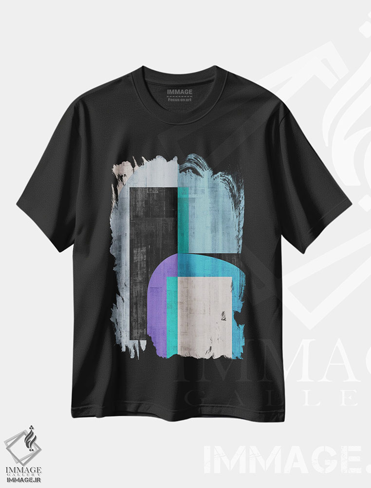 تیشرت طرح دار گوشه های گرد ۴ اثر آنجِل استوز | فروشگاه ایماژ