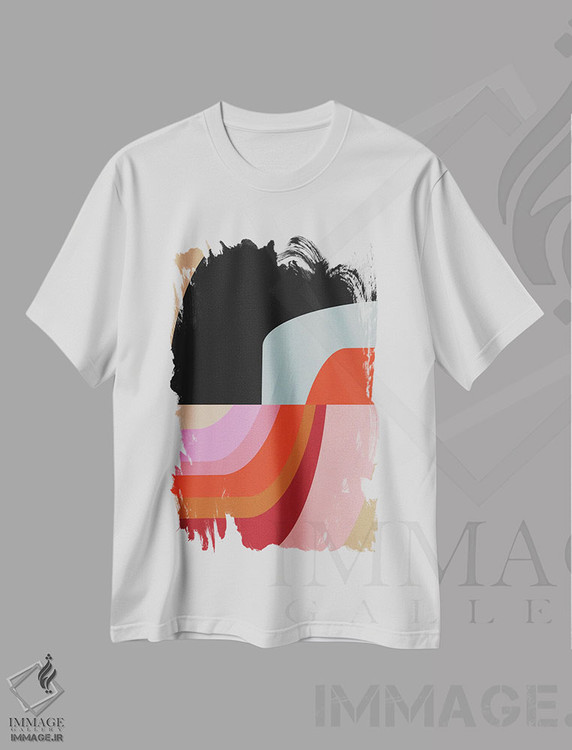 تیشرت طرح دار گرگ ومیش و رنگین کمان اثر آنجِل استوز | immage.ir