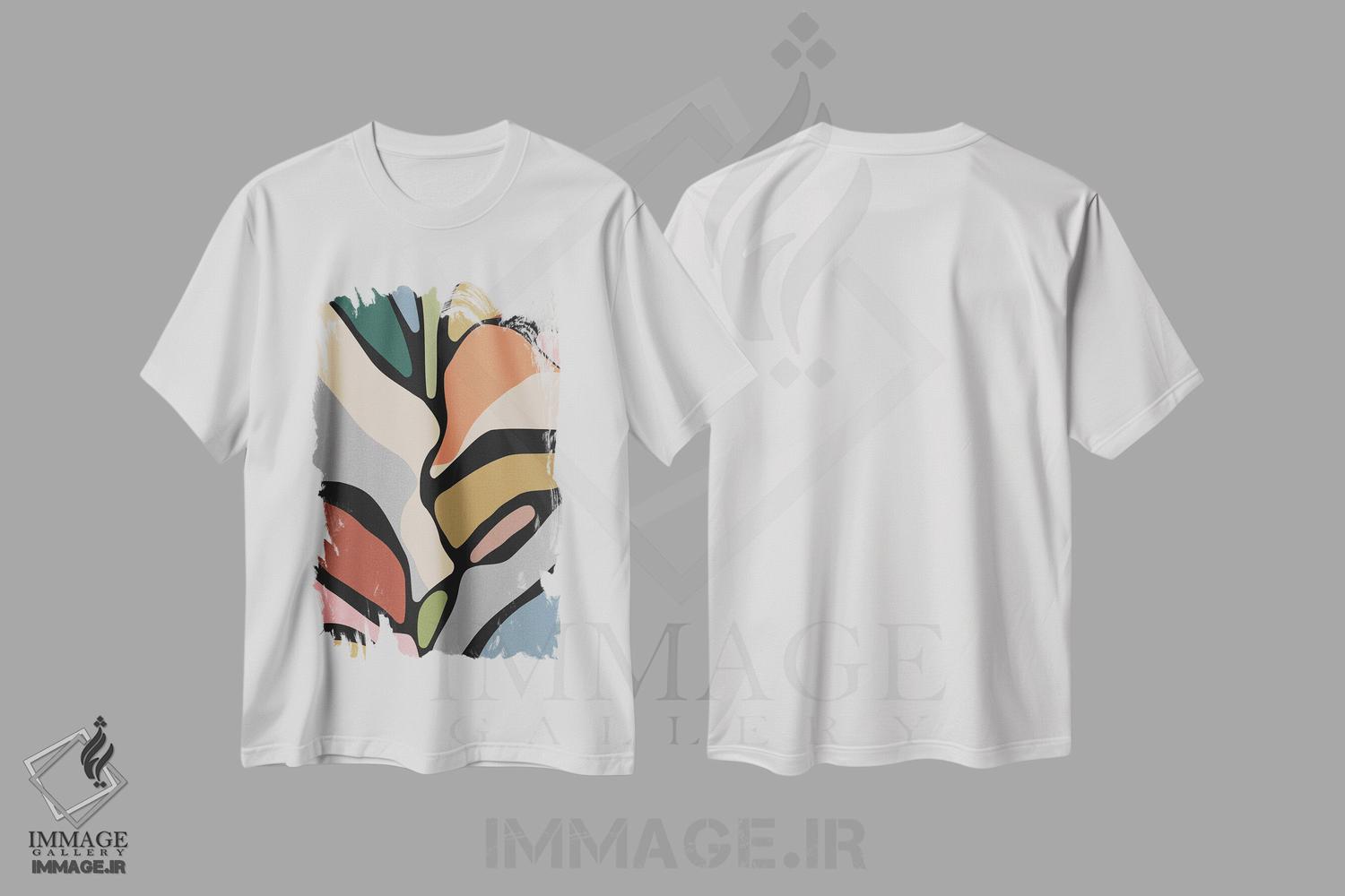 تیشرت طرح دار درخت رنگارنگ ۷ اثر آنجِل استوز | immage.ir