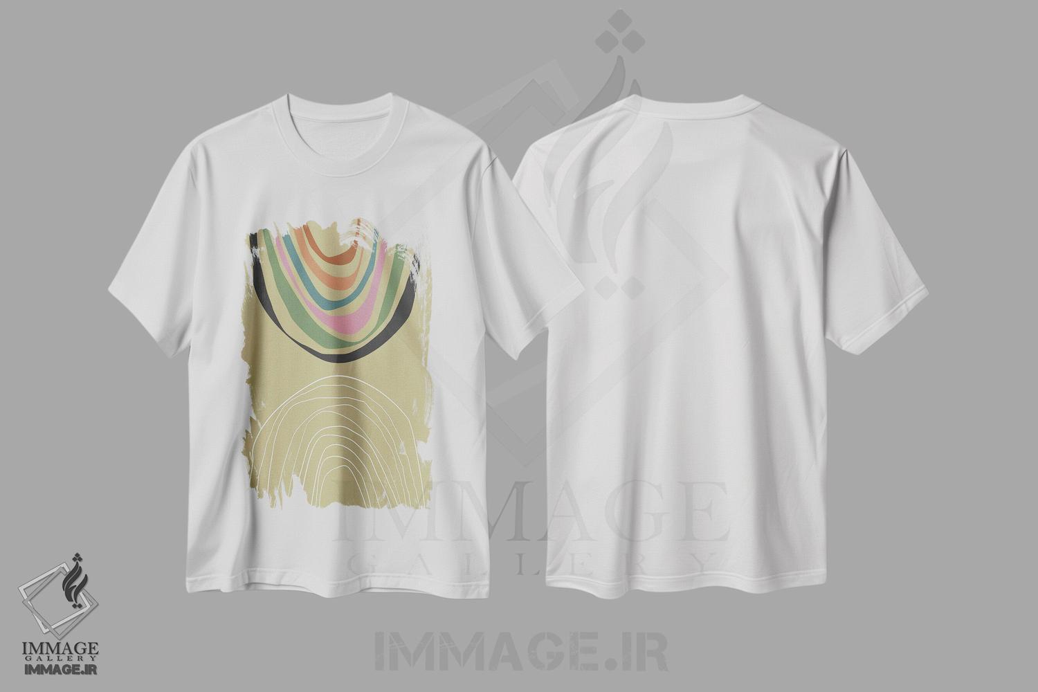 تیشرت طرح دار تونل رنگارنگ اثر آنجِل استوز | immage.ir