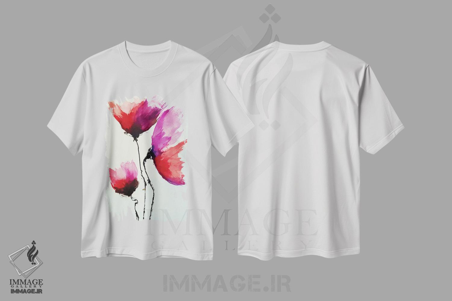 تیشرت طرح دار صدای گل ها، آبستره اثر آنجِل استوز | immage.ir