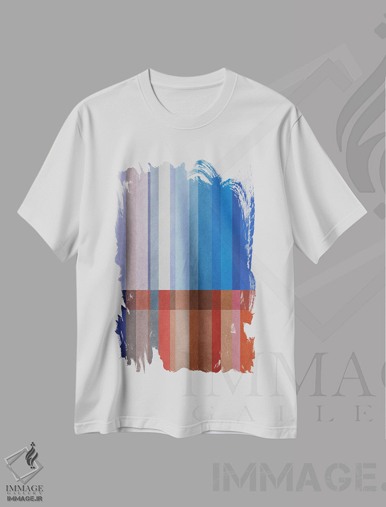 تیشرت طرح دار خطوط عمودی ۳ اثر آنجِل استوز | immage.ir