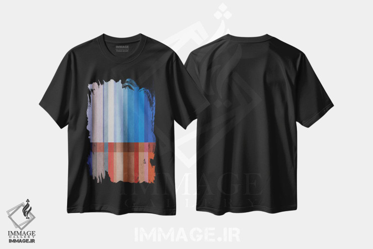 تیشرت طرح دار خطوط عمودی ۳ اثر آنجِل استوز | فروشگاه ایماژ