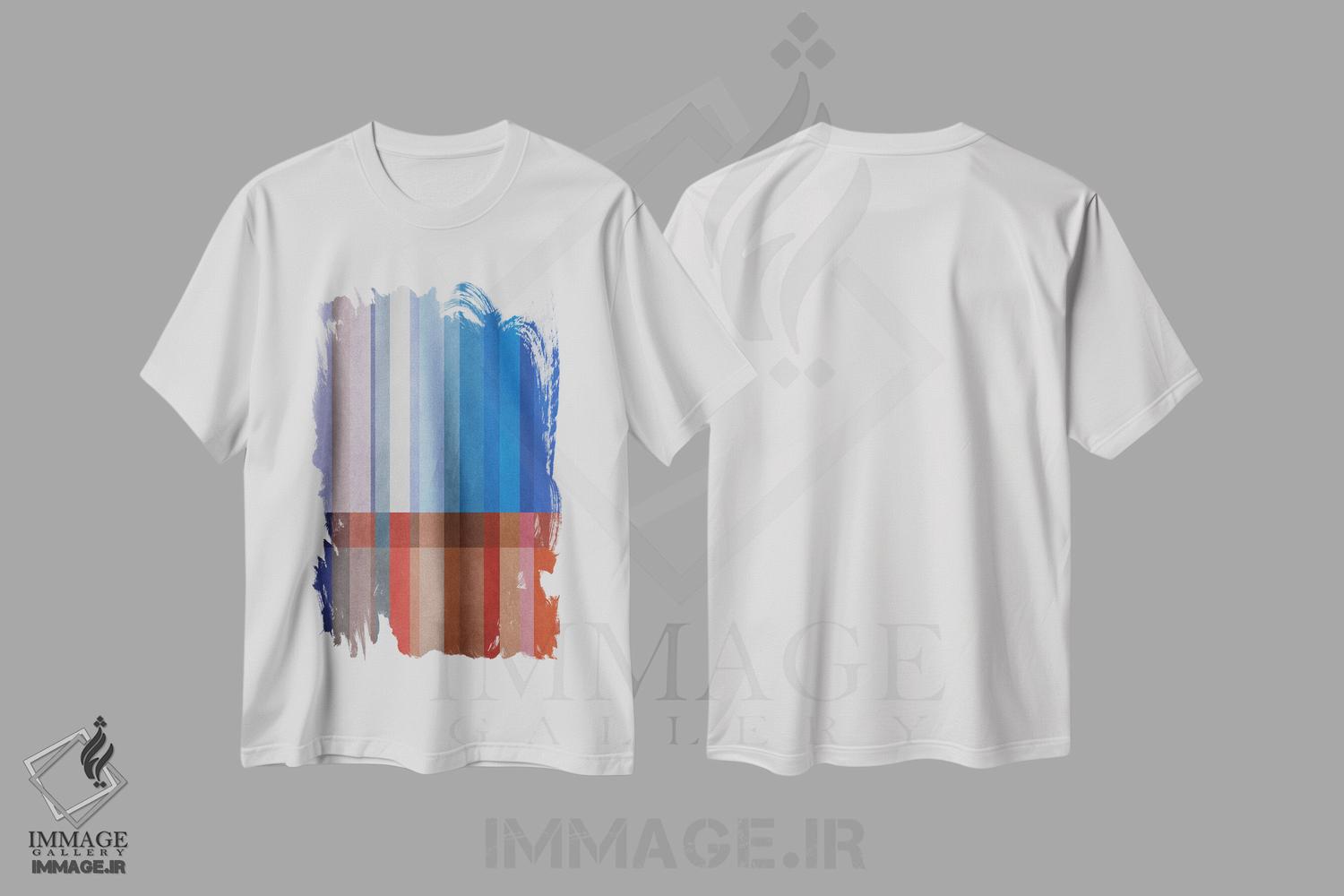 تیشرت طرح دار خطوط عمودی ۳ اثر آنجِل استوز | immage.ir
