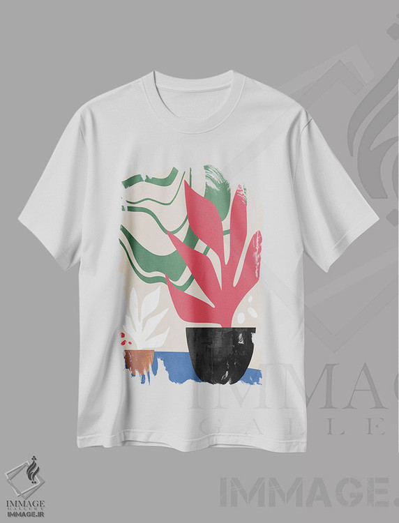 تیشرت طرح دار باغ رنگارنگ، آبستره اثر آنجِل استوز | immage.ir