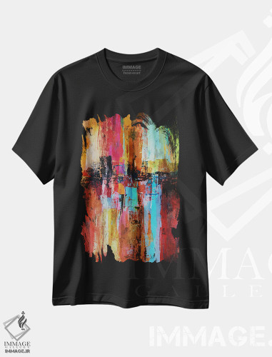 تیشرت طرح دار منظره شهری V، آبستره اثر آنجِل استوز | فروشگاه ایماژ