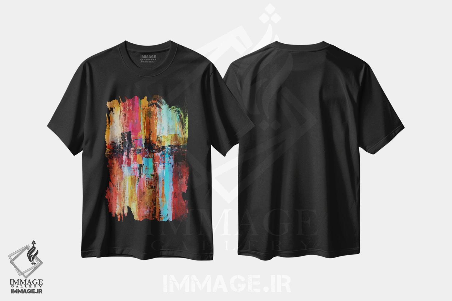 تیشرت طرح دار منظره شهری V، آبستره اثر آنجِل استوز | فروشگاه ایماژ