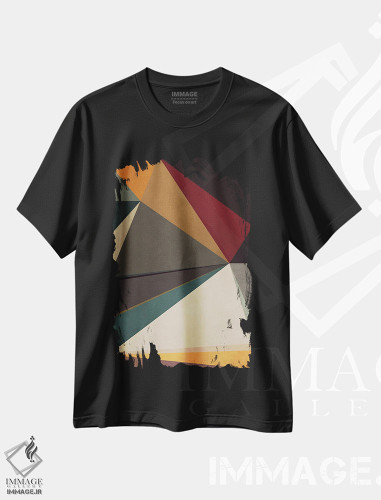 تیشرت طرح دار هندسی با مثلث ها XXVI، آبستره اثر آنجِل استوز | فروشگاه ایماژ