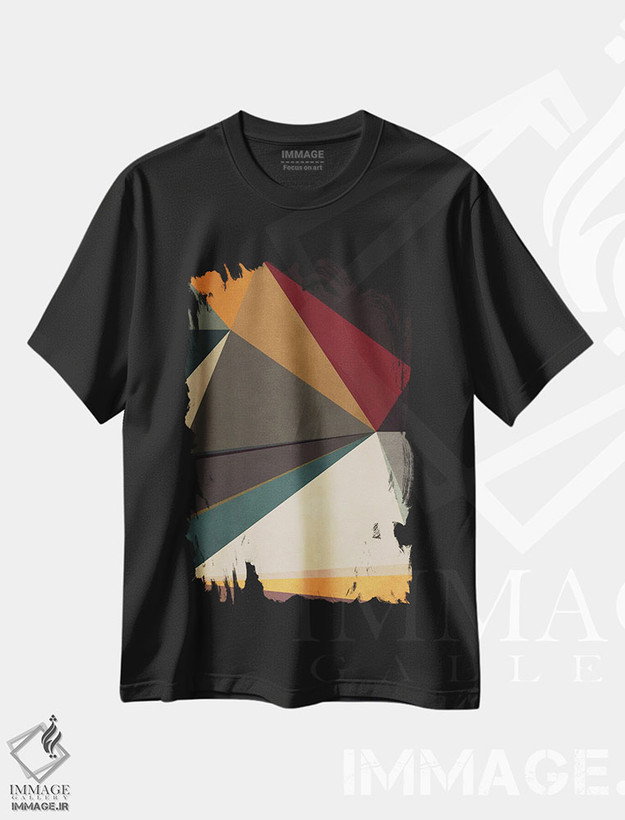 تیشرت طرح دار هندسی با مثلث ها XXVI، آبستره اثر آنجِل استوز | فروشگاه ایماژ