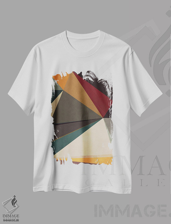 تیشرت طرح دار هندسی با مثلث ها XXVI، آبستره اثر آنجِل استوز | immage.ir
