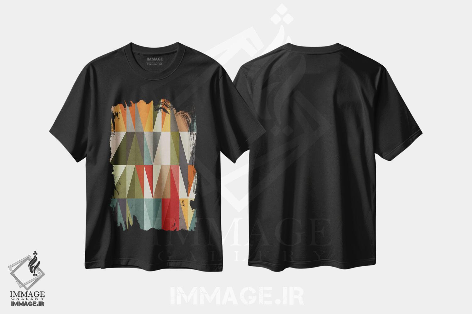 تیشرت طرح دار هندسی با مثلث ها XXIV، آبستره اثر آنجِل استوز | فروشگاه ایماژ