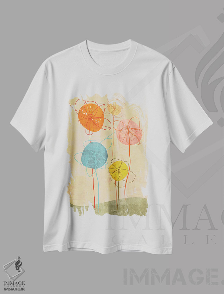 تیشرت طرح دار باغ شاد III، آبستره اثر آنجِل استوز | immage.ir